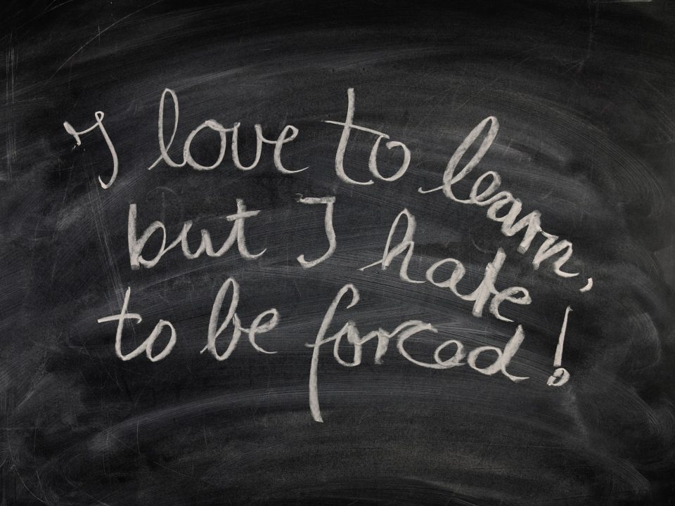 I love to learn but I hate to be forced